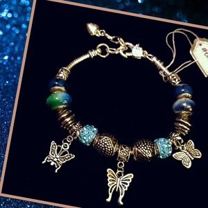 European Charm Bracelet with Charms * Blue